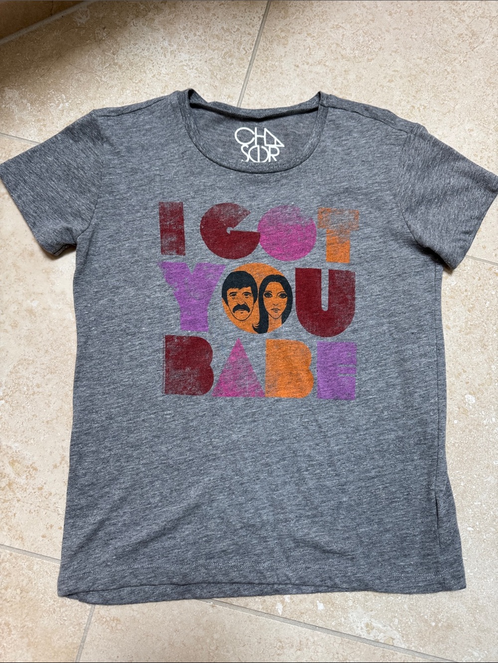 Chaser Gray 'I Got You Babe' Retro Graphic Tee
